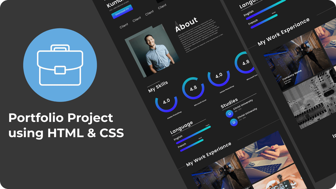 Personal Portfolio Project using HTML & CSS