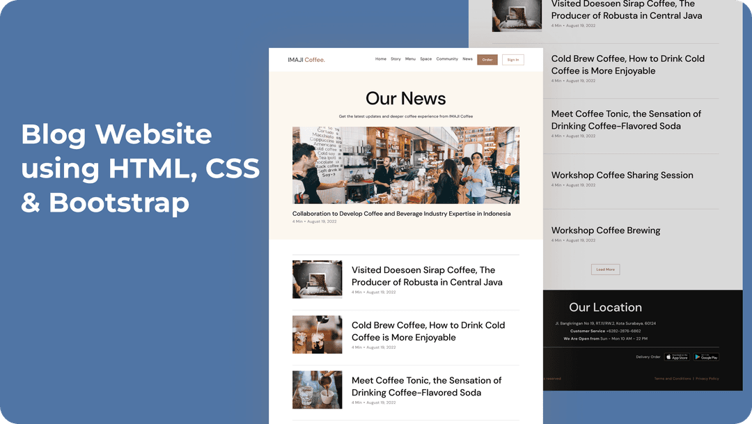 Blog Website using HTML, CSS & Bootstrap